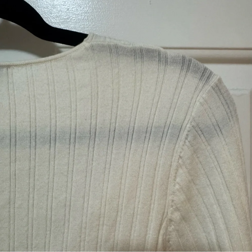Sandro Knit Sweater With Twisted Neckline Beige Size 3 US Size 8